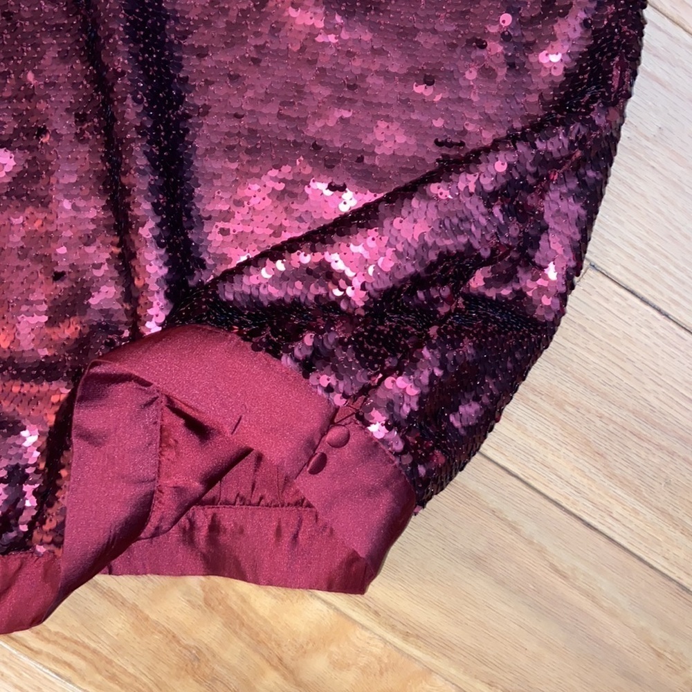 Anthropologie Sunday in Brooklyn Sequined Halter Top, size M, deep red, GUC - Picture 5 of 8